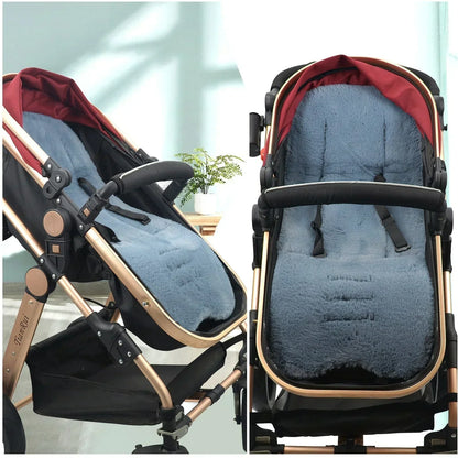 Universele Baby Kinderwagenmatras – Katoen met Imitatiebont